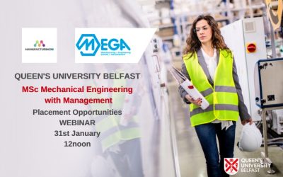 Queen’s University Belfast MSc Mechanical Engineering with Management and Placement Opportunities Webinar